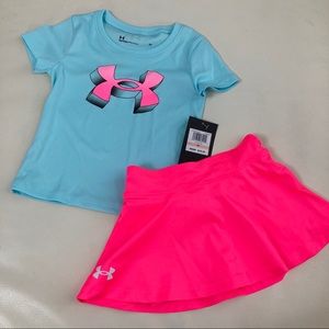Under Armour hot pink cute Skort top set 2304